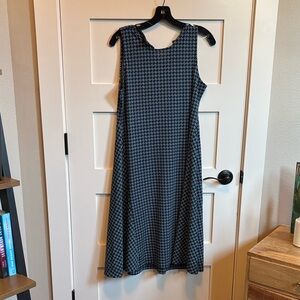 Ann Taylor Blue Patterned Midi Dress